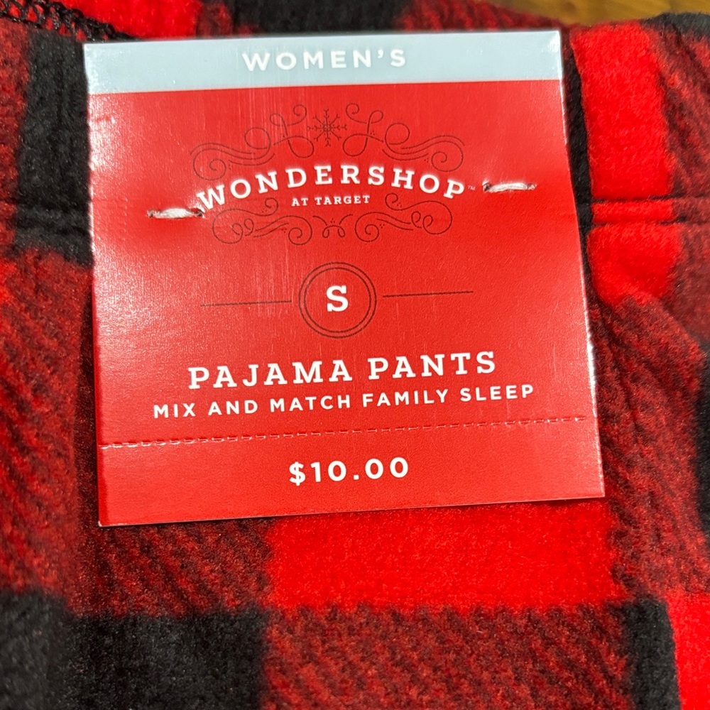 NEW Wondershop Red and Black Plaid Pajama Pants - Picture 3 of 3